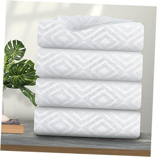 Extra Large 4-Piece Bath Towel Set 35x70 Oversized Soft White Towels