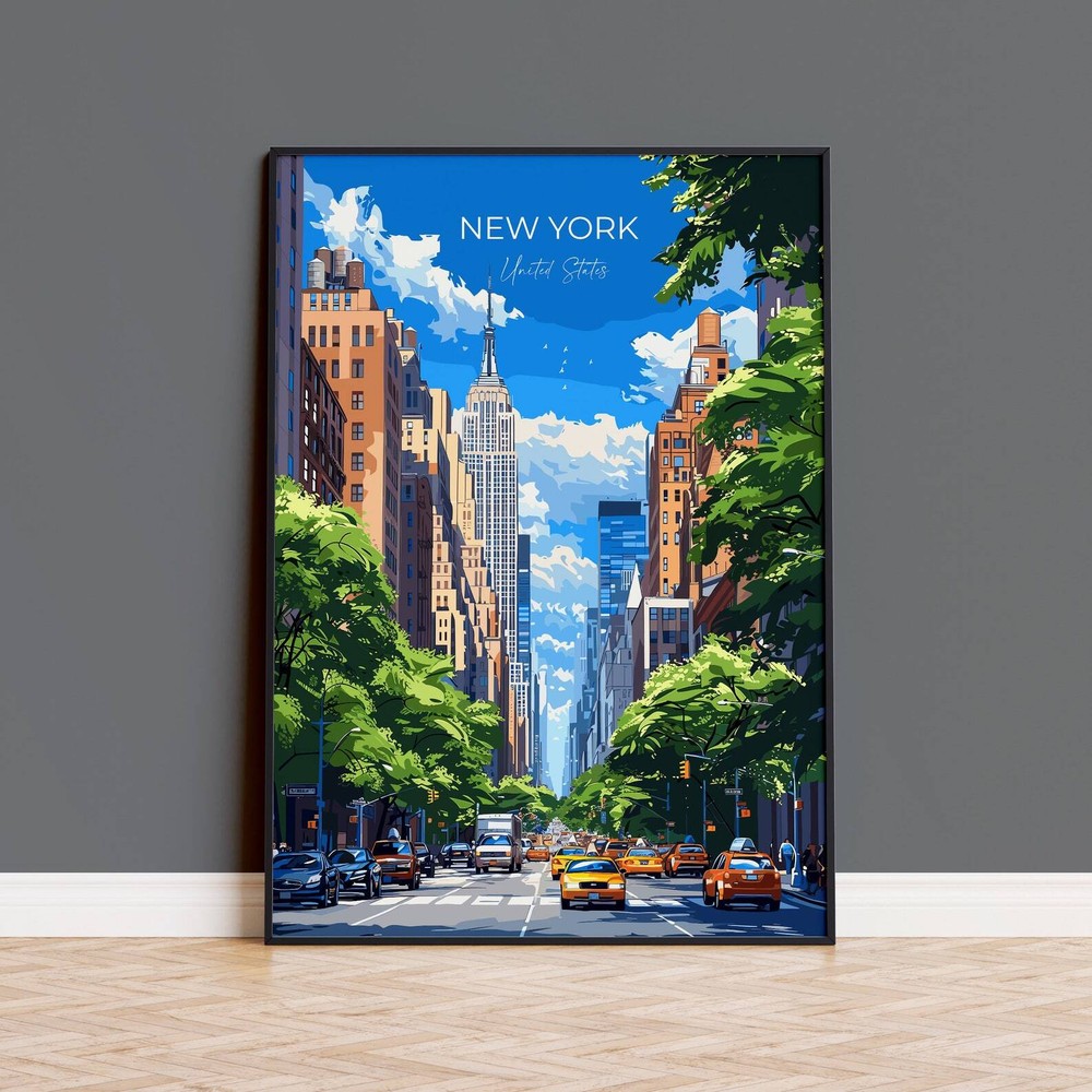 New York Travel Poster Wall Art Travel Print Of New York New York Art Lovers
