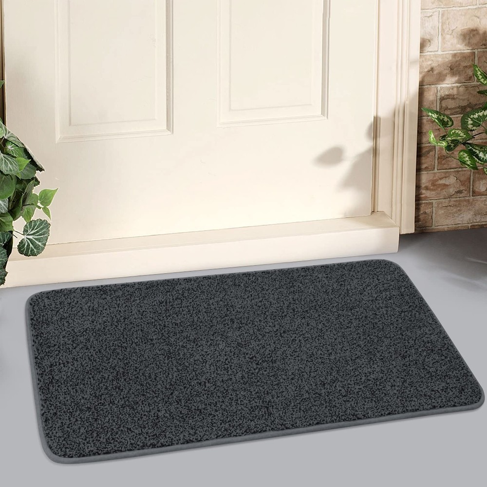 Super Absorbent Indoor Doormat with Non-Slip Rubber Backing - Washable Mud Mat