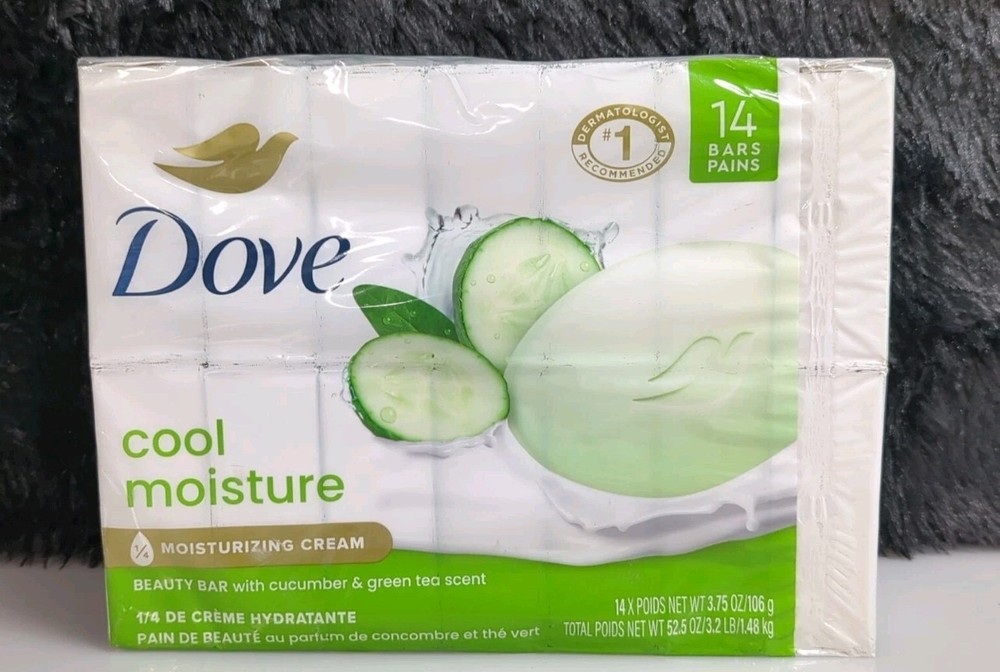 Dove Soap Bar Cool Moisture 3.75 Oz 14 Bars
