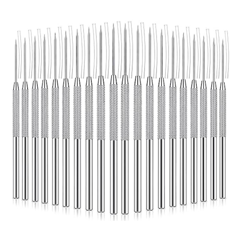 20 PCS Ceramic Needle Shaped Clay Carving Tool Silver Metal for Carving4355