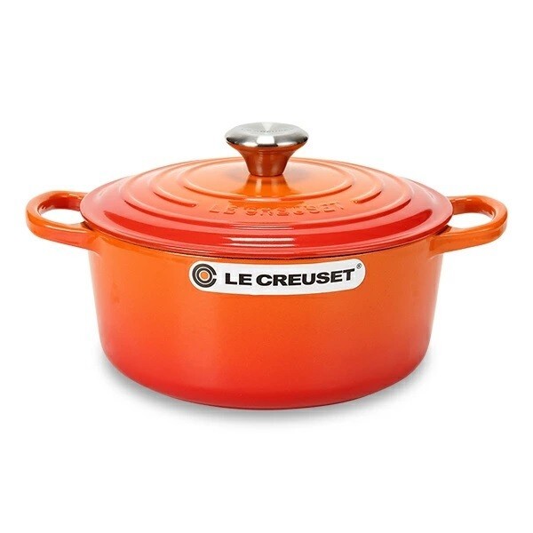 Le Creuset 24cm Cast Enamel Two-Handed Cocotte Round Pot 9.4 Inch
