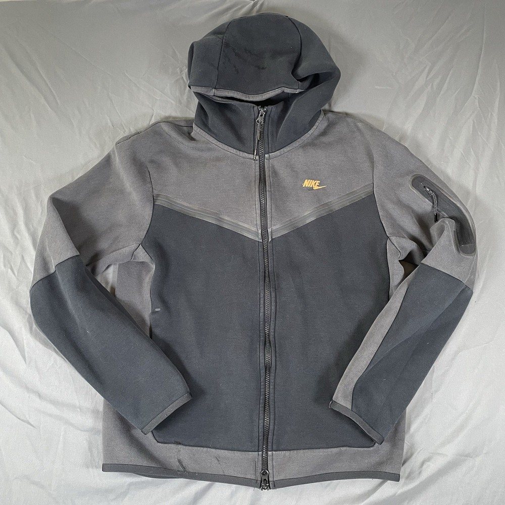 Nike Tech Fleece Full Zip Hoodie Men's Medium Black Zip Pockets DV0537-070