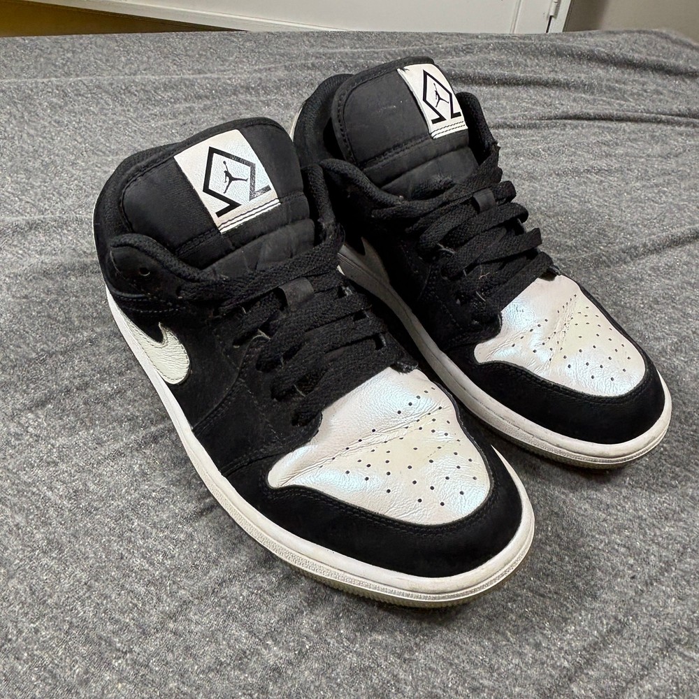Nike Air Jordan 1 Low SE Diamond Size 7.5 Black White DH6931-001 Sneaker Shoes