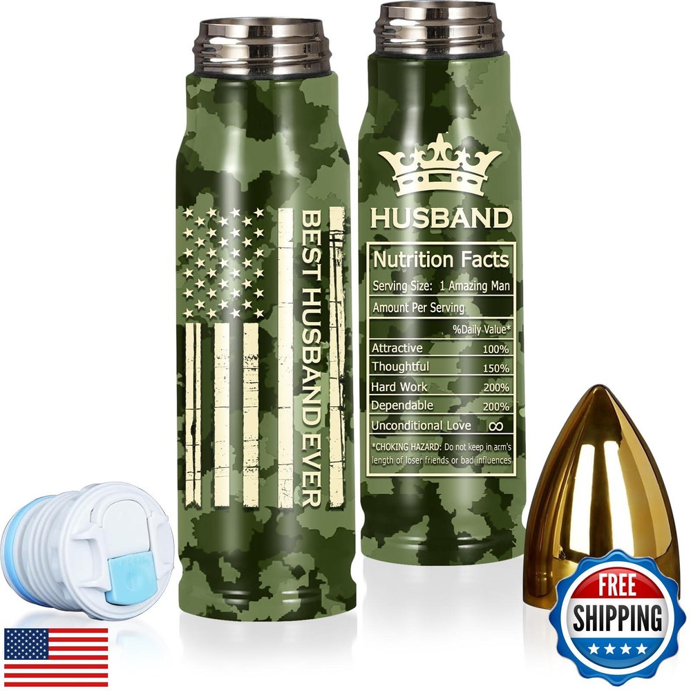 Fathers Day Camo Bullet Tumbler 17 Oz Gift for Husband Dad-image