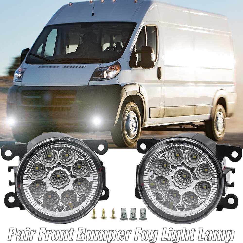 Bumper LED Fog Lights Driving Lamps For Ram Promaster 1500 2500 3500 2014-2021