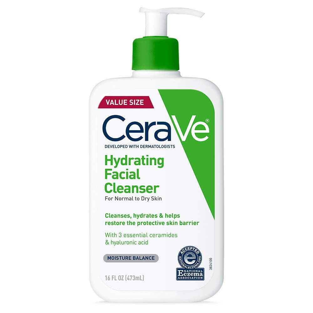 CeraVe Hydrating Facial Cleanser with Hyaluronic Acid for Dry Skin Moisturizing Face Wash