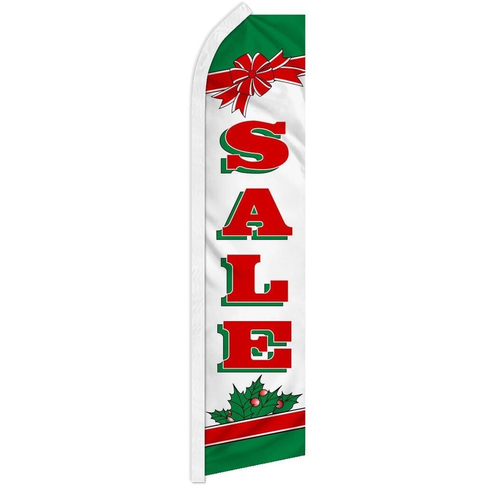 Sale Christmas Advertising 2.5'x11.5' Super-Knit Poly Swooper Super Flag Banner-image