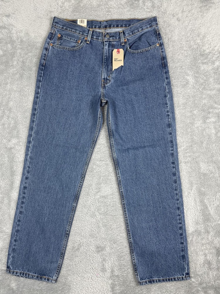 Levis 550 Relaxed Jeans Mens 36x32 Blue Tapered Leg Zip Fly Medium Wash