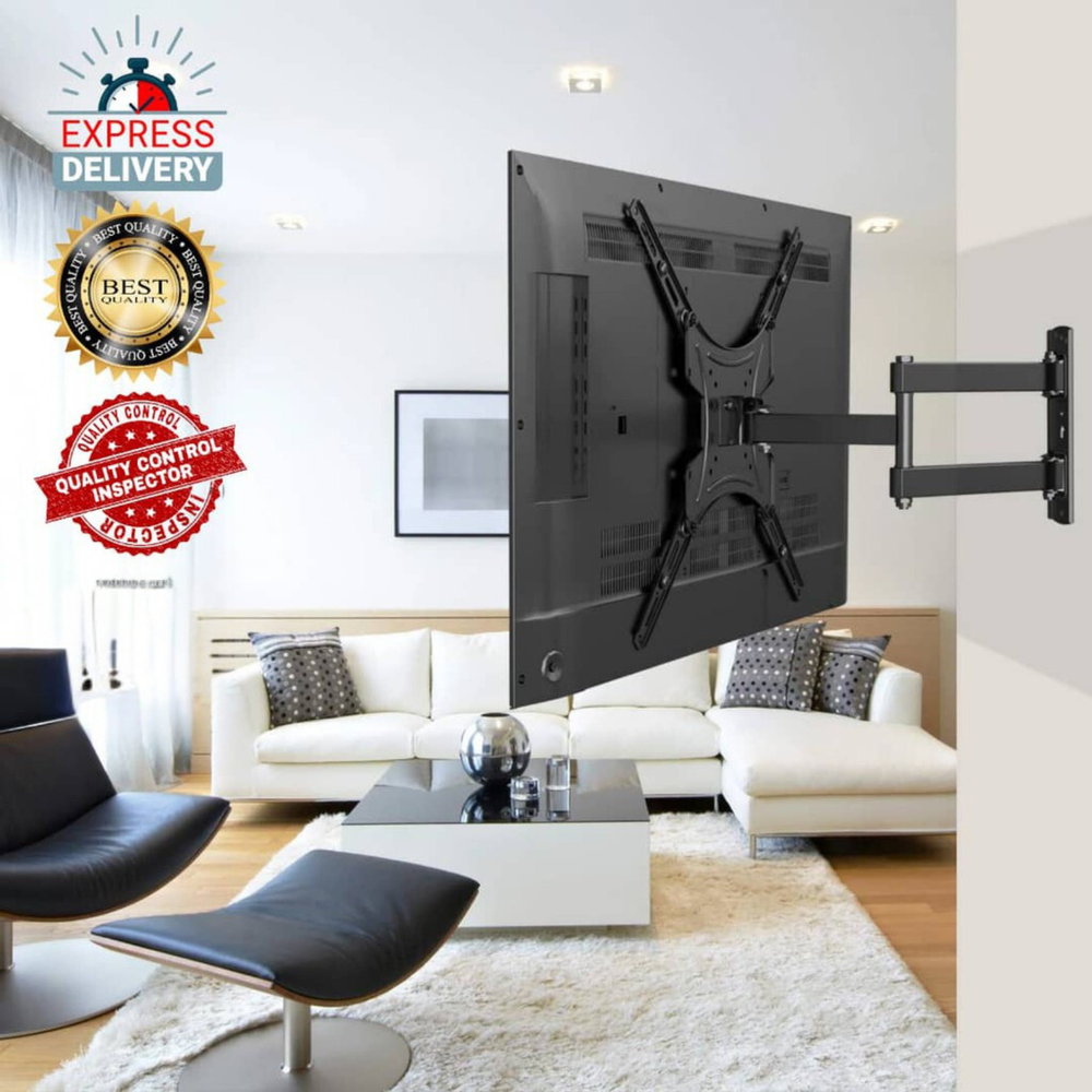 Full Motion TV Wall Mount Bracket Swivel Tilt for 14 16 36 37 40 42 46 49 50 55