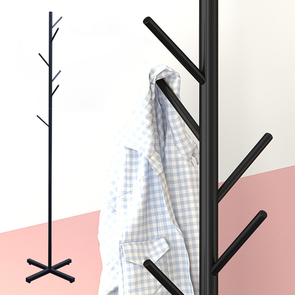 7-Hook Metal Coat Rack for Hats, Clothes & Umbrellas