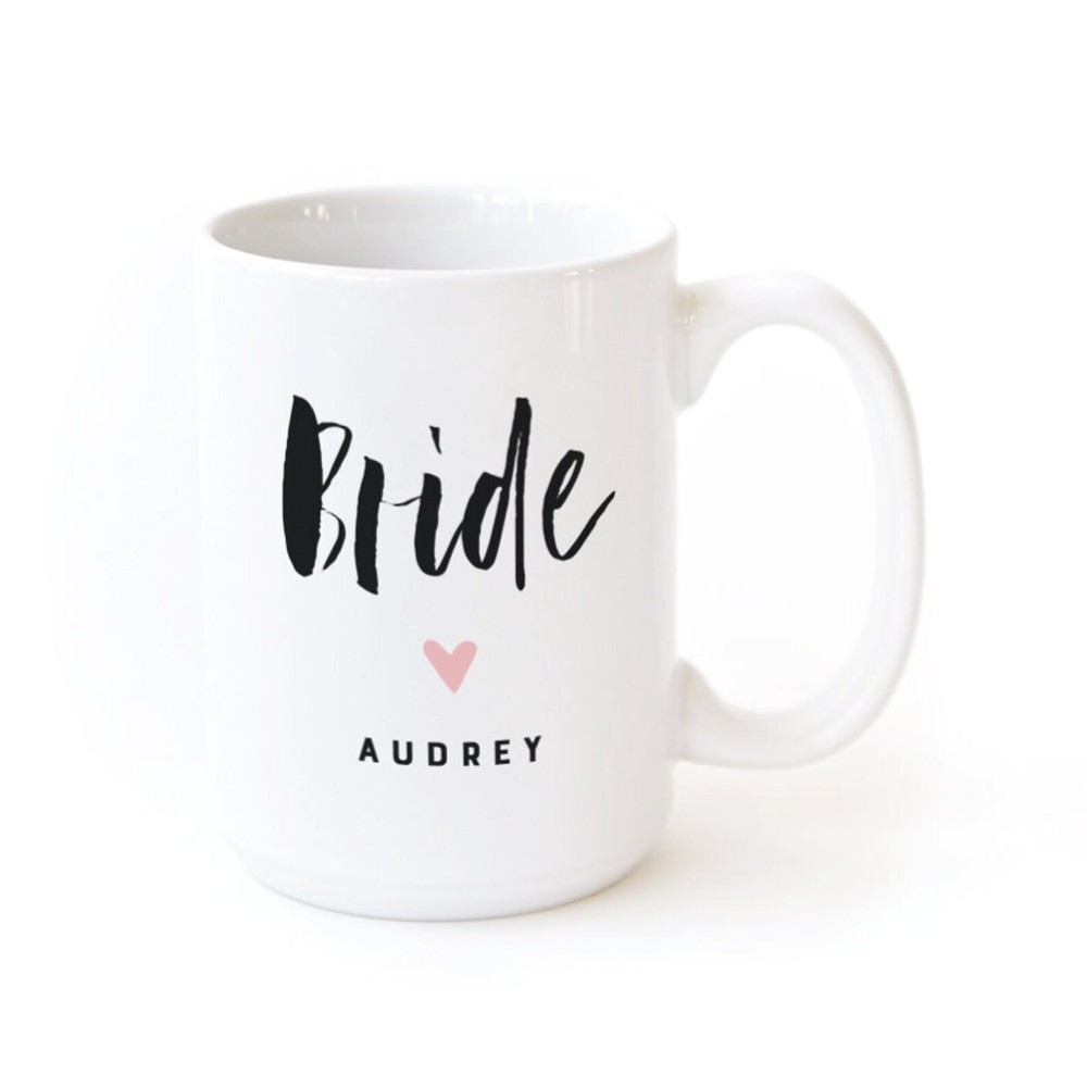 Bride Personalized Porcelain Ceramic Coffee Mug Wedding Gift For Her Gift For