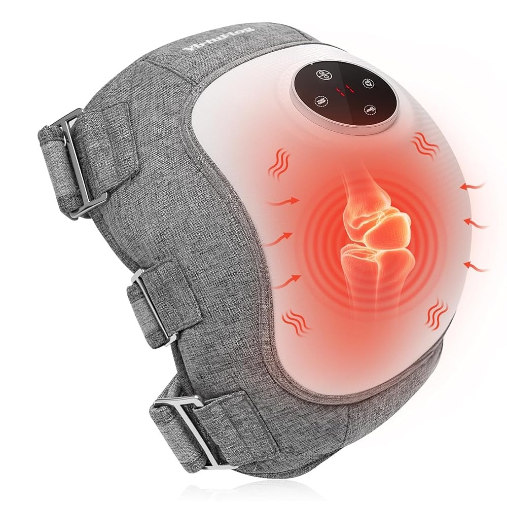 Electric Knee Massager with Heat,5000mAh Battery, Portable Cordless, Adjustable