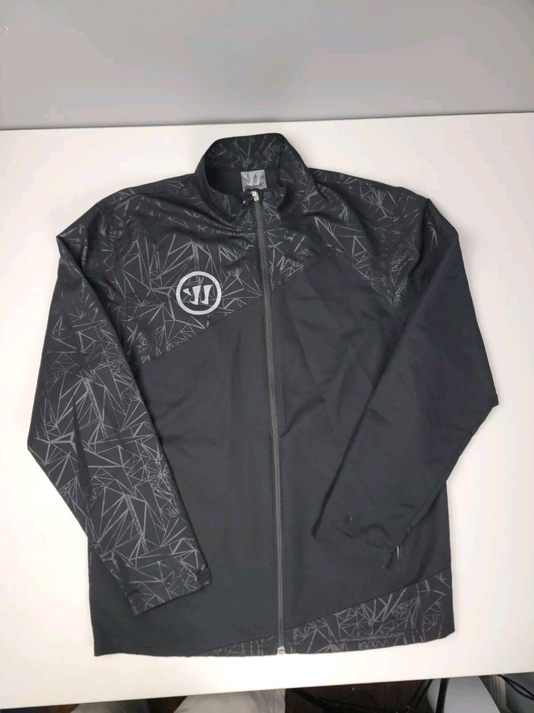 Warrior Blk Full Zip Jacket Y2K Hockey Lacrosse Windbreaker Black Men’s Sz Large