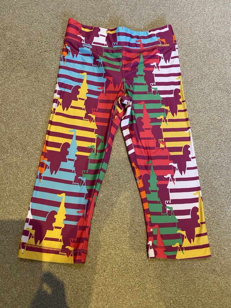 Disney Girls Magic Kingdom Print Leggings Size Small (UK Age 5-6 Years)