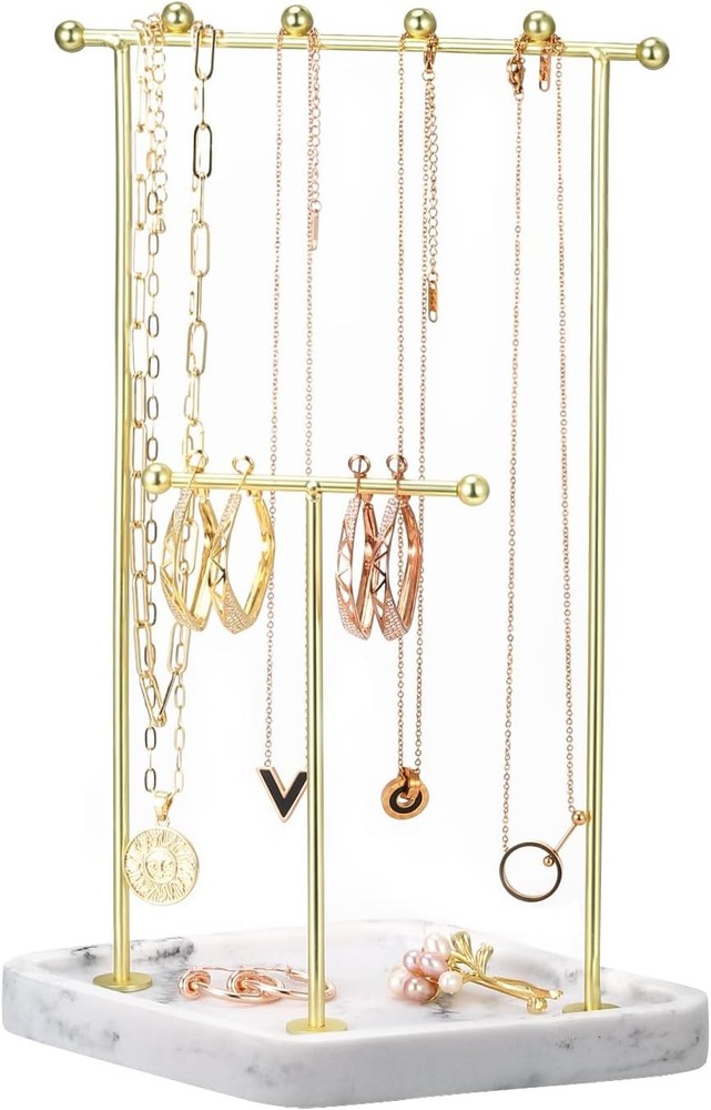 Jewelry Stand Organizer 2 Tier Jewelry Holder Necklace Bracelet Tree Stand