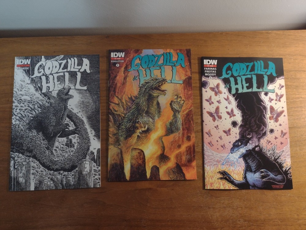 Godzilla in Hell Issues 1 2 3 2nd Print IDW Comics 2015 NM Condition
