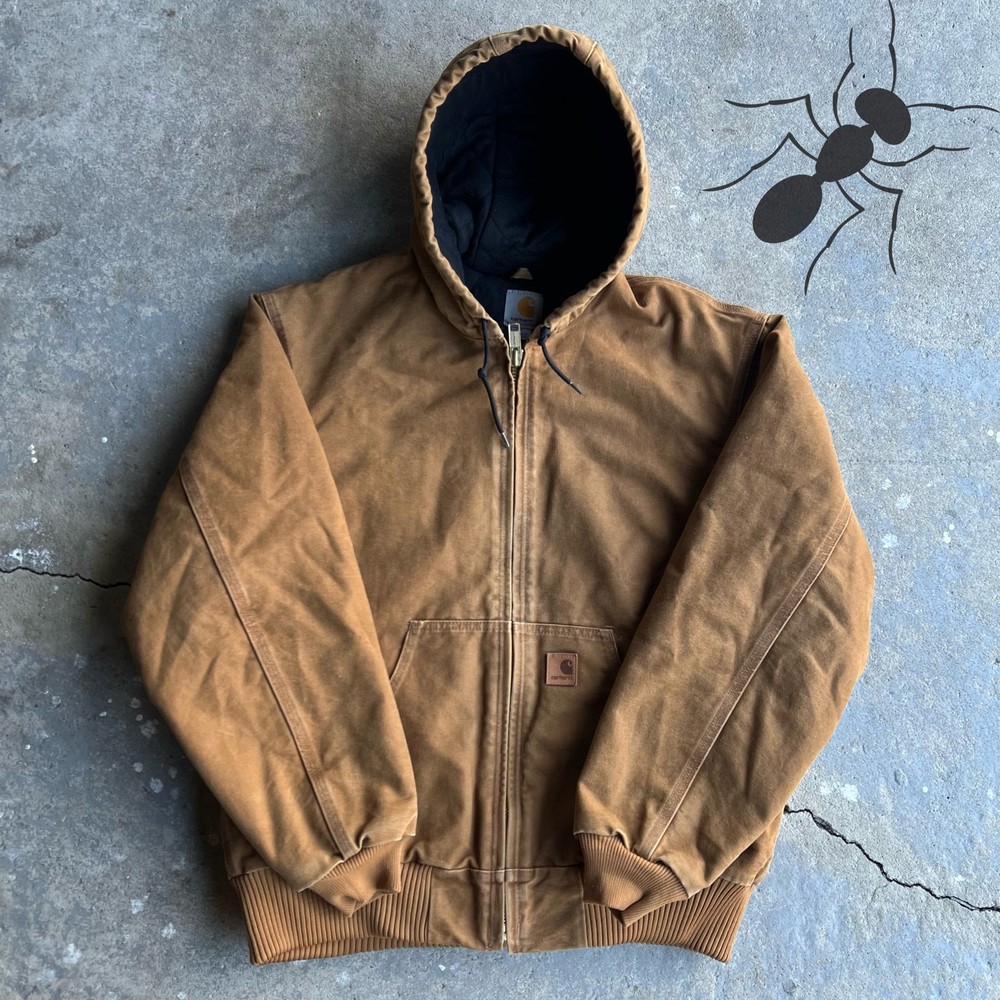 Vintage Y2K Brown Carhartt Hooded Work Jacket