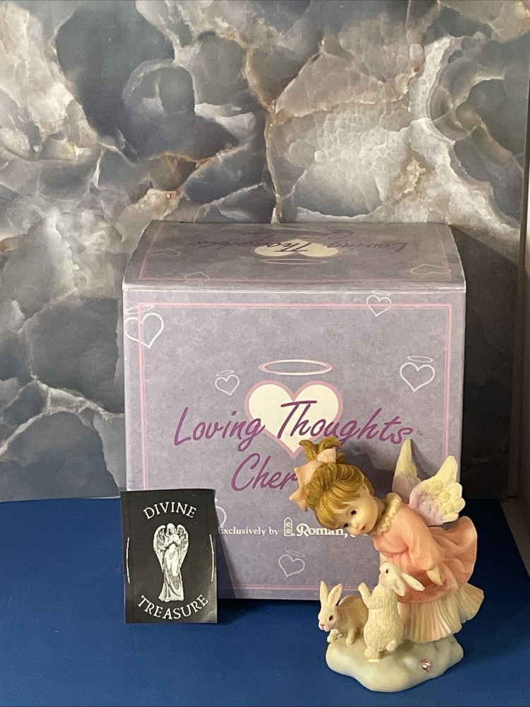 Loving Thoughts Cherubim 1997 Ashley Somebunny Loves You Figurine by Roman Inc #62471