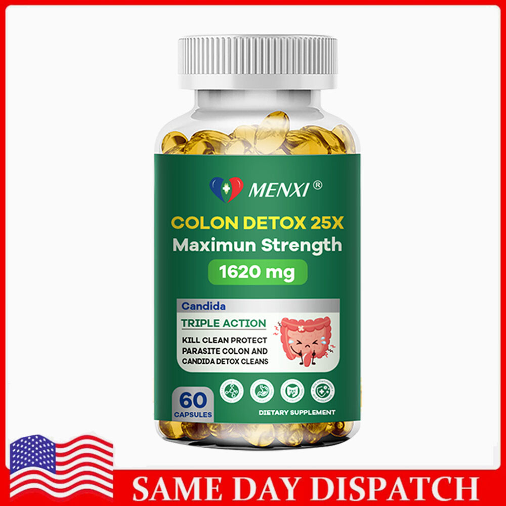 Strong Colon Cleanse Capsules Organic Flush Pounds Lose Weight Detox Supplement