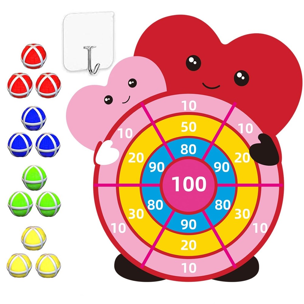 Valentines Day Gifts for Kids - 30 Inch Large Dartboard Game Set for Boys and Girls  