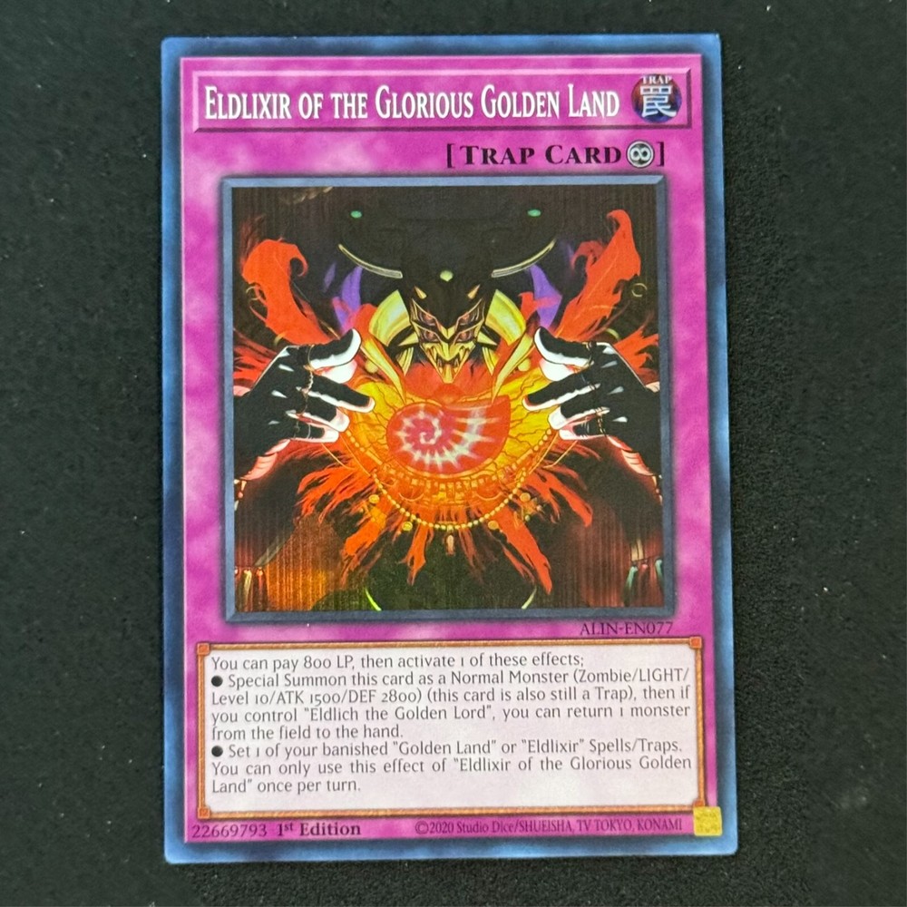 Eldlixir of the Glorious Golden Land ALIN-EN077 Super Rare Yu-Gi-Oh Card