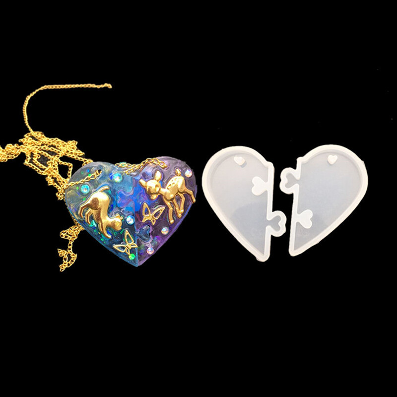 Heart Locks Silicone Mold DIY Resin Jewelry Making Craft A5