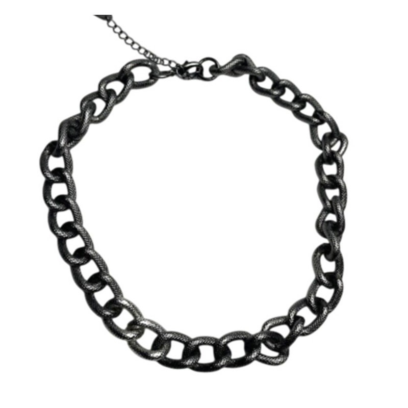Park Lane Chunky Chain Dark Silver Tone Textured Statement Jewelry Bold Necklace