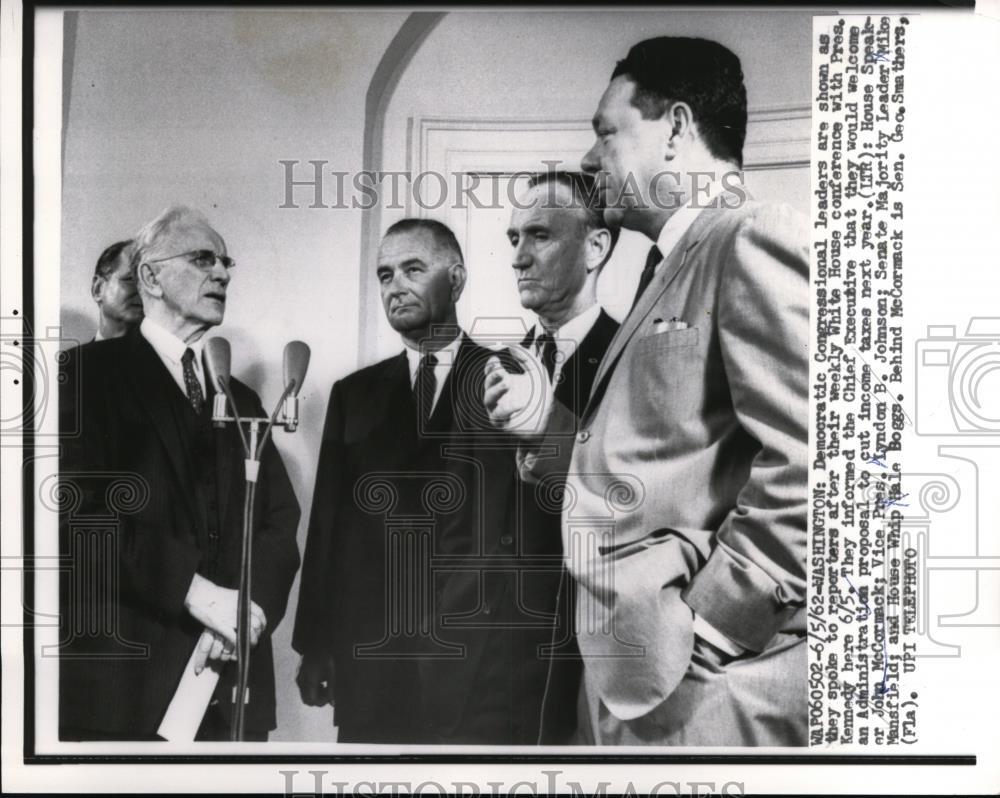 1962 Press Photo Democratic Congressional Leaders at White House Conference.