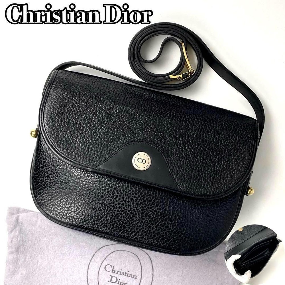 Dior Black Leather Crossbody Bag with Gold CD Hardware
