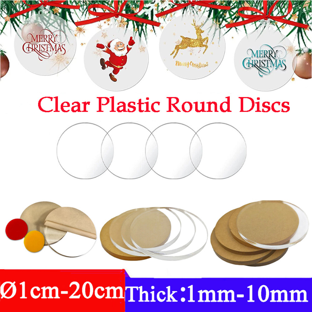 Ø1cm-20cm Clear Plastic Organic Glass Laser Cut Disks Round Thickness 1mm-10mm