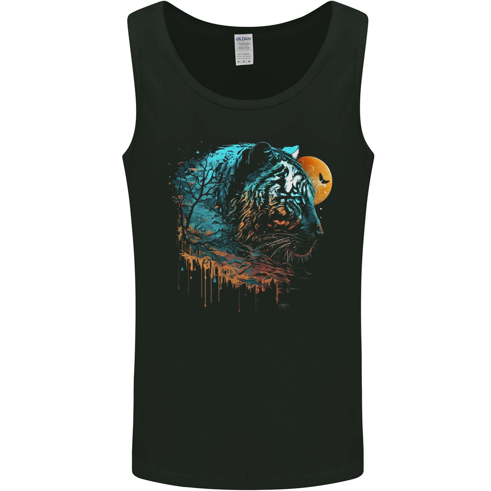 A Tiger and Moon Mens Vest Tank Top