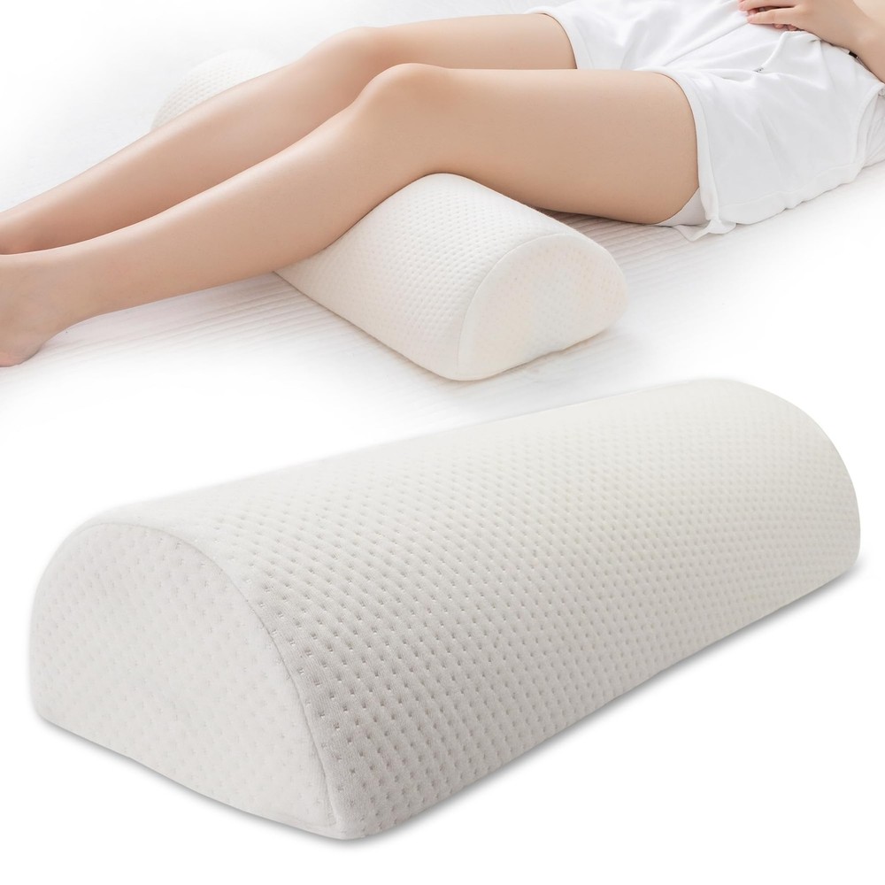 Half Moon Memory Foam Knee Pillow for Back Pain Relief and Leg Support  
