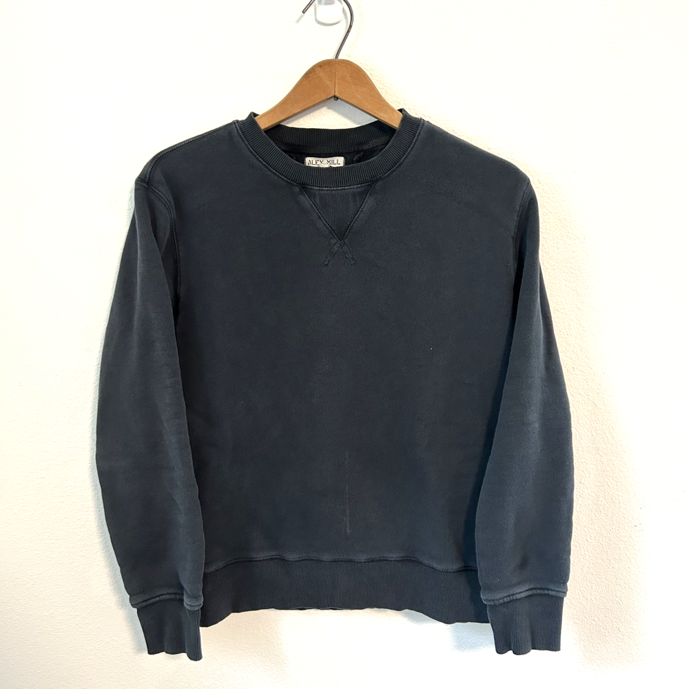 Alex Mill Sweatshirt Mens Small Blue Garment Dyed Lightweight Crew Neck Adult