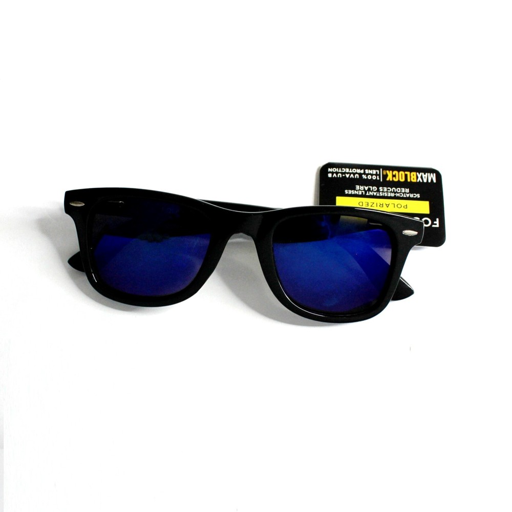 Foster Grant Men’s Retro Polarized Sunglasses with Black Blue Lenses & Vintage Style