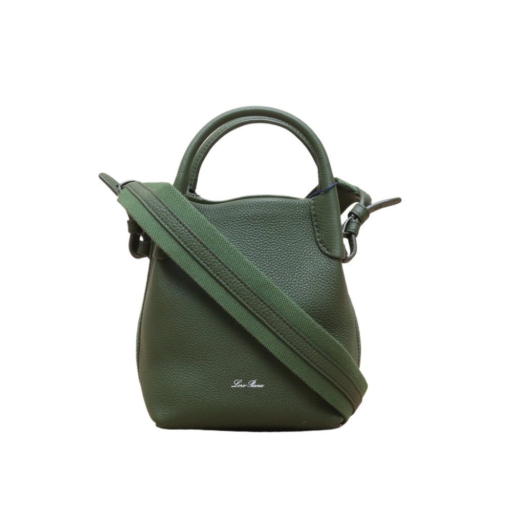 LOROPIANA Green Sliver Hardware Bale bag micro Bucket Bag  P225174622