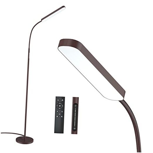Led Floor Lamp with 4 Color Temperature and Stepless Dimmer, Matte Bronze