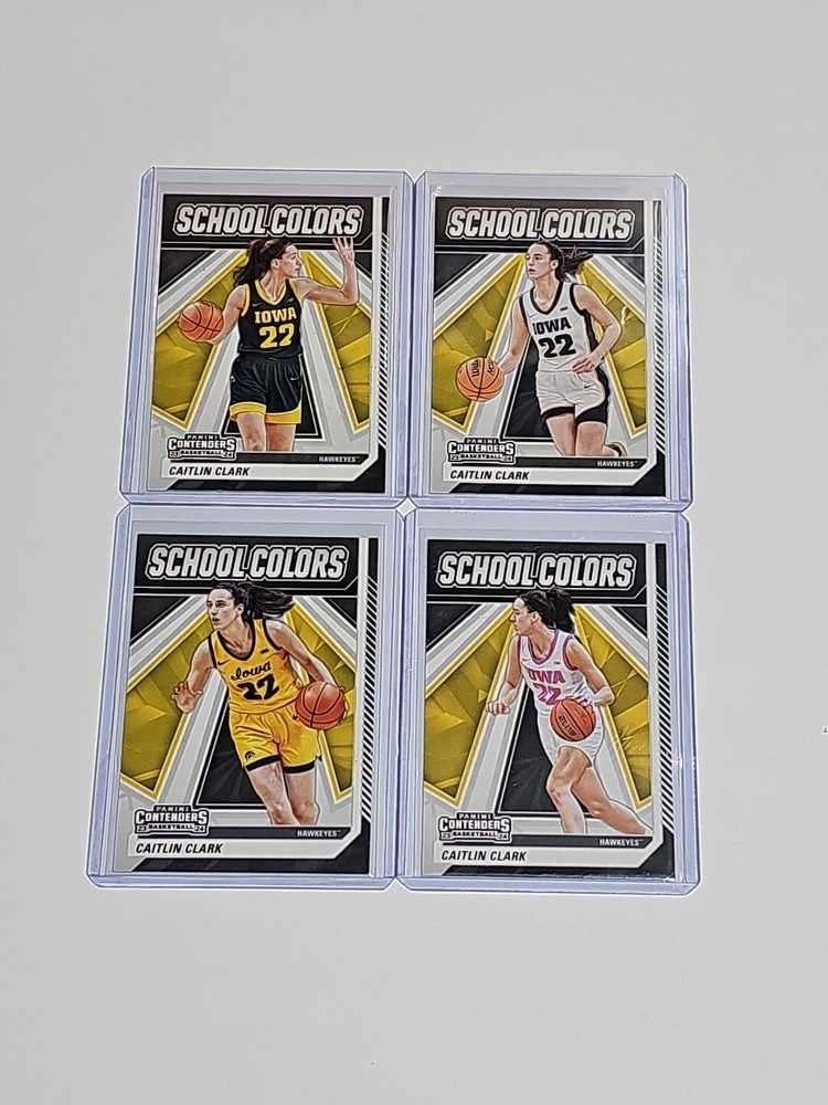 💎Complete Set Of 4 2024 Caitlin Clark Iowa School Colors Panini Contenders Crds