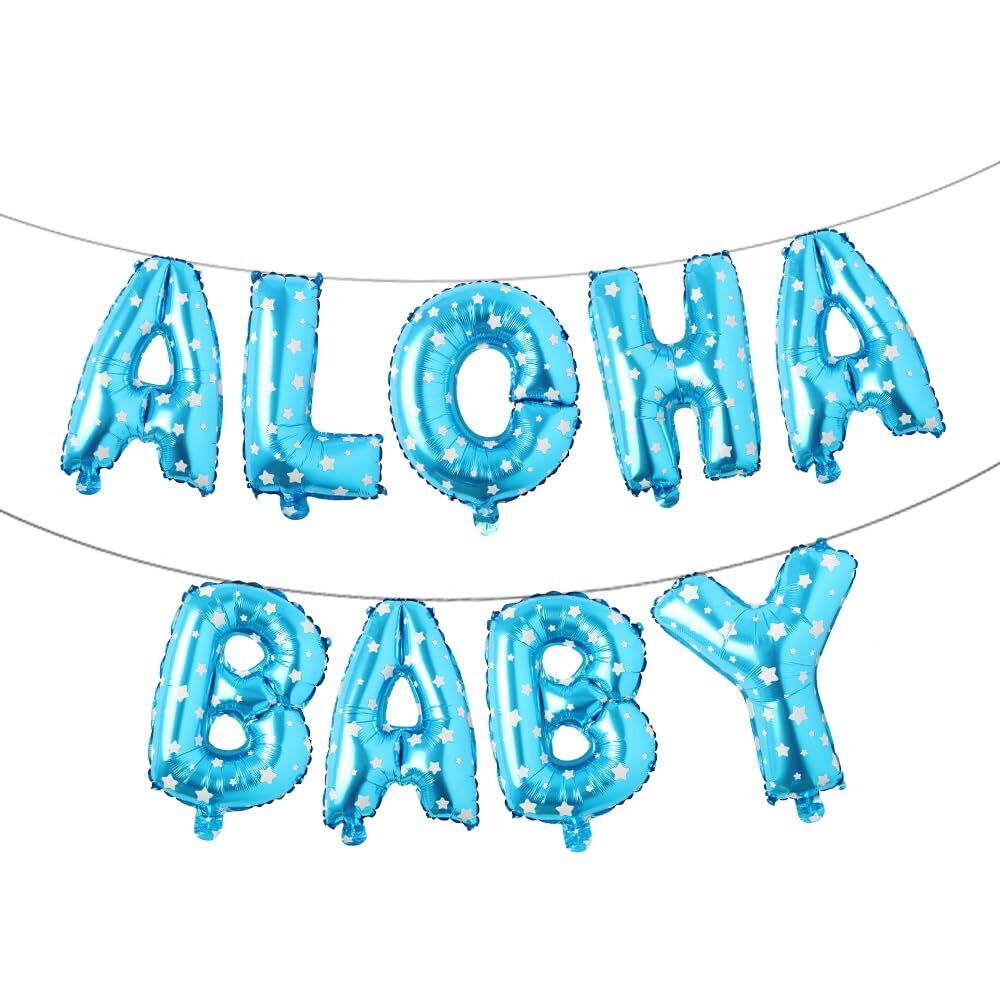 16 inch Multicolor Aloha Baby Banner Hawaiian Baby Shower Balloons Decoration...