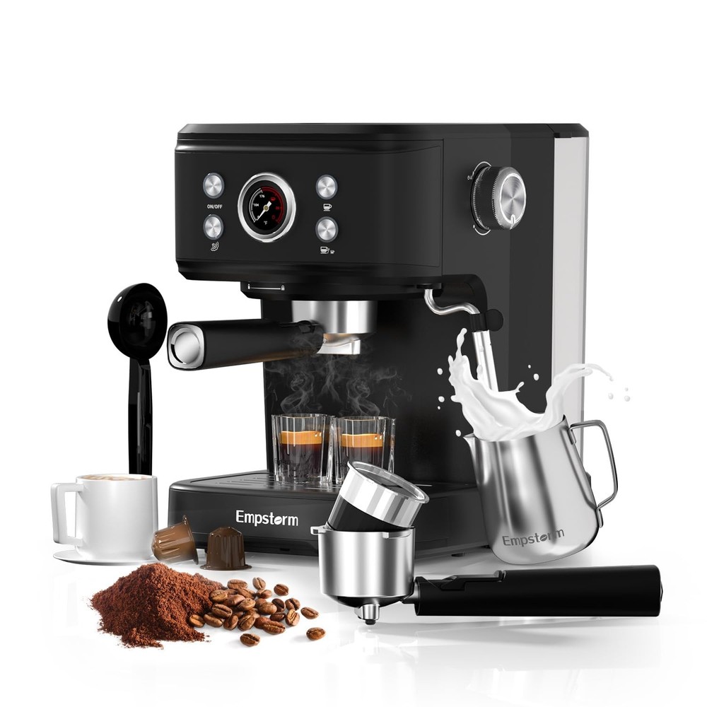 Espresso Machine Latte Coffee Makers 20 Bar, 2 IN 1 Professional Cappuccino M...
