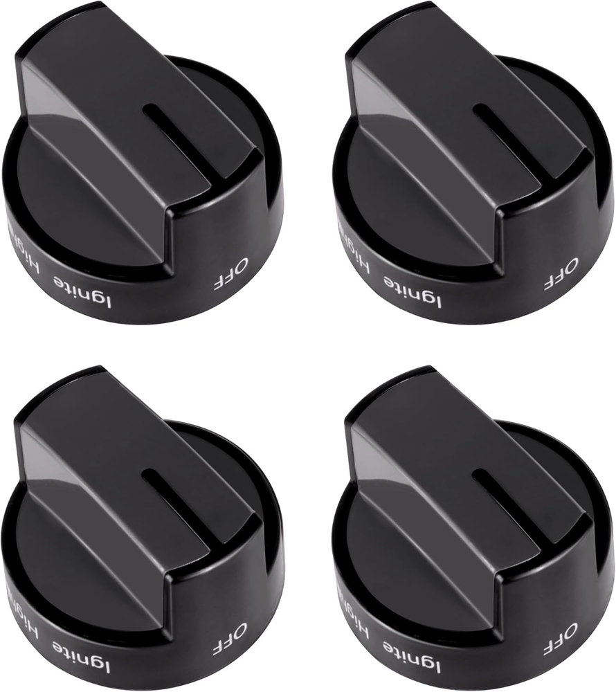 4 Replacement Stove Knobs for Whirlpool Gas Range WFG320M0BB0 WFG320M0BB1