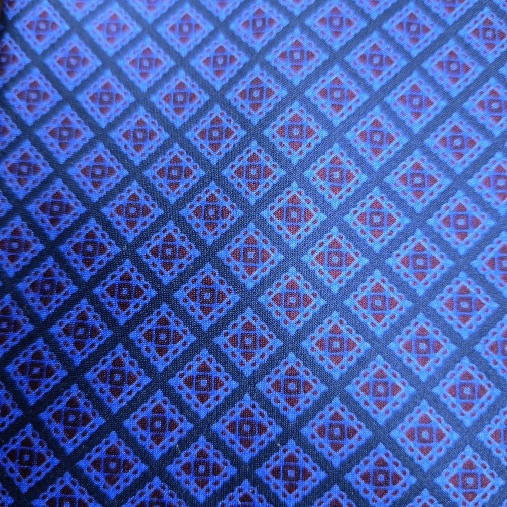 STEFANO RICCI Tie BLUE DIAMOND CHECK Woven Silk Handmade Italy Luxury MINT
