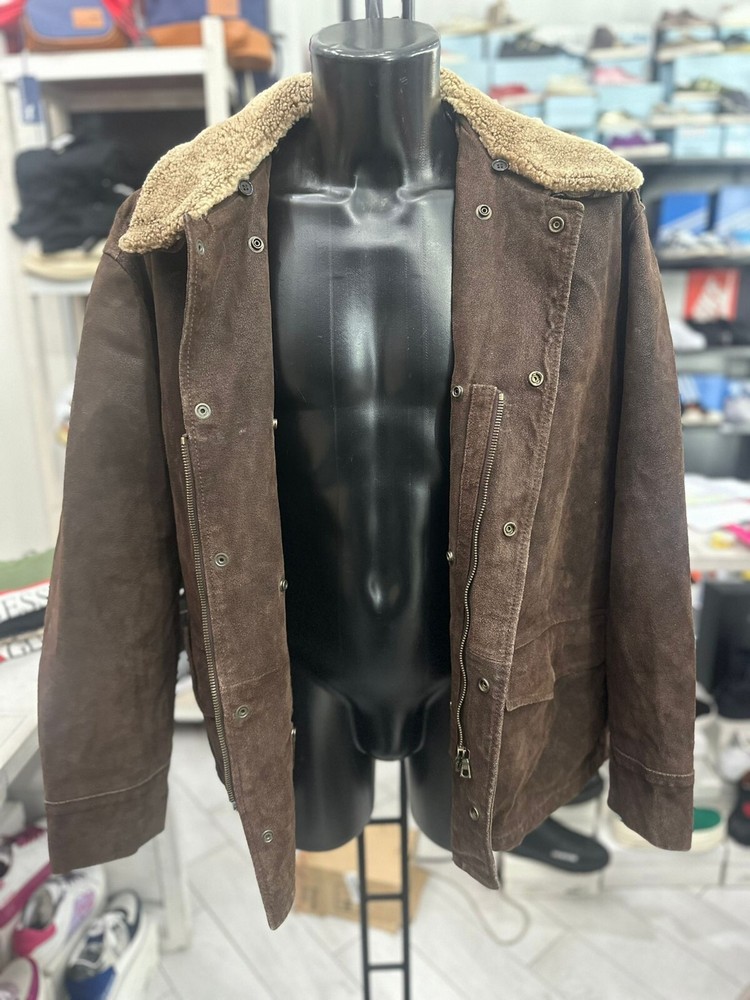 Race Leather Jacket Used Men Size 62 Brown LLV399