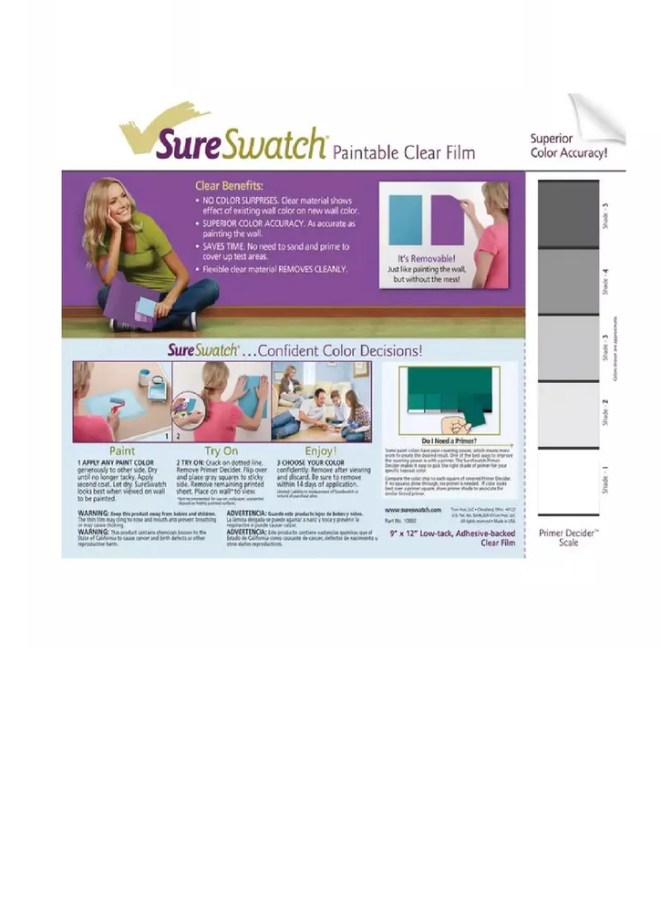 SureSwatch 9 in. x 12. in Peel and Stick Paint Samples (3-Pack)