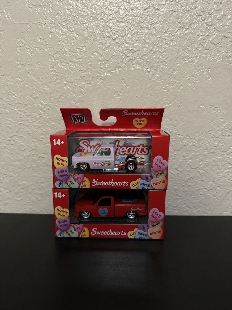 M2 Machines SWEETHEARTS red 1992 Chevrolet C1500 SS 454 OBS Valentine's Lot Of 2