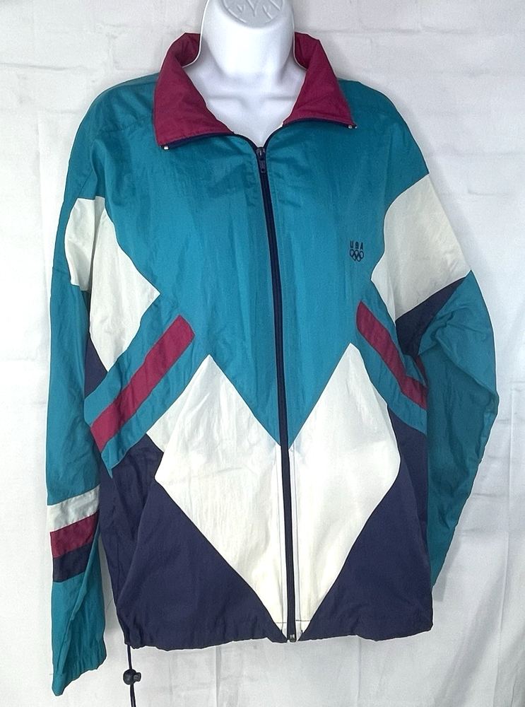 USA Olympic Windbreaker JC Penny Apparel Jacket 90s Color Block Vintage LG/XL