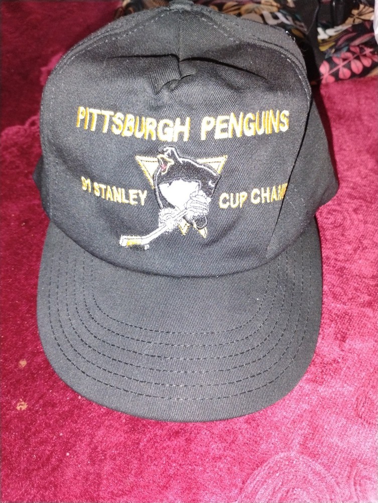 Vintage 1991 Pittsburgh Penguins Stanley Cup Champions Hockey Snapback Hat