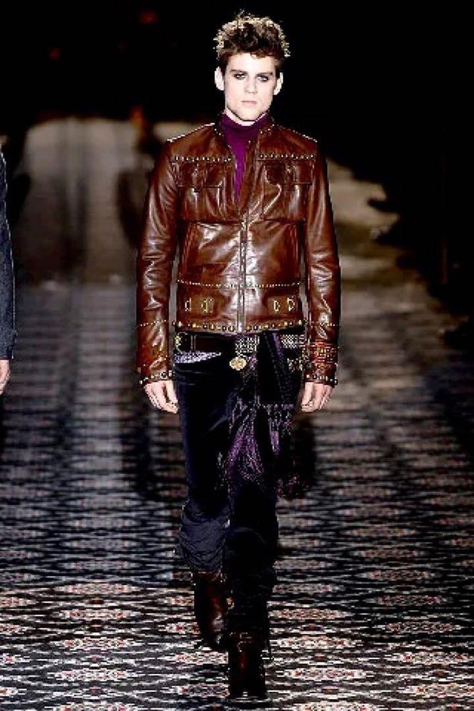 Gucci Leather Rider's Jacket Men’s Studded M-L Used 80s Rare