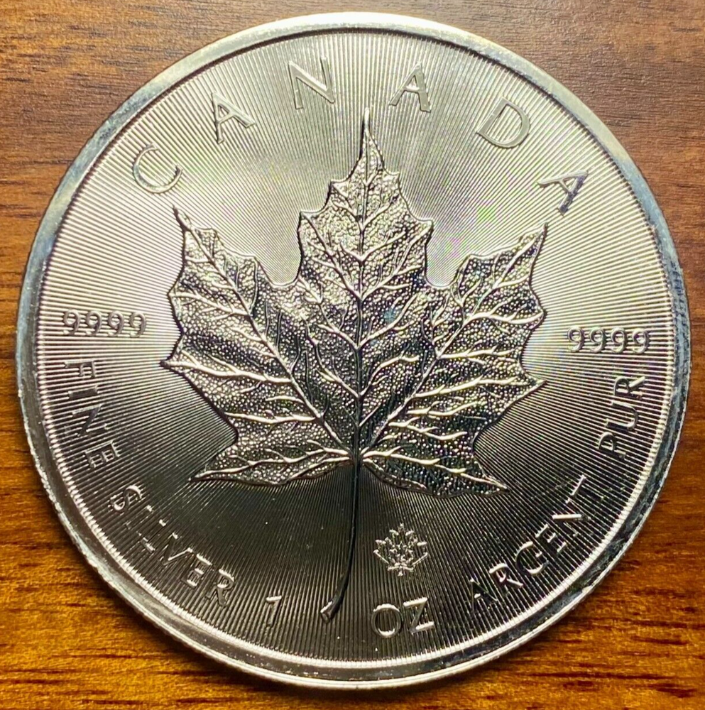 2014 Canada Maple Leaf 5 Dollars 1 oz Silver .9999 Fine - Brilliant Uncirculated
