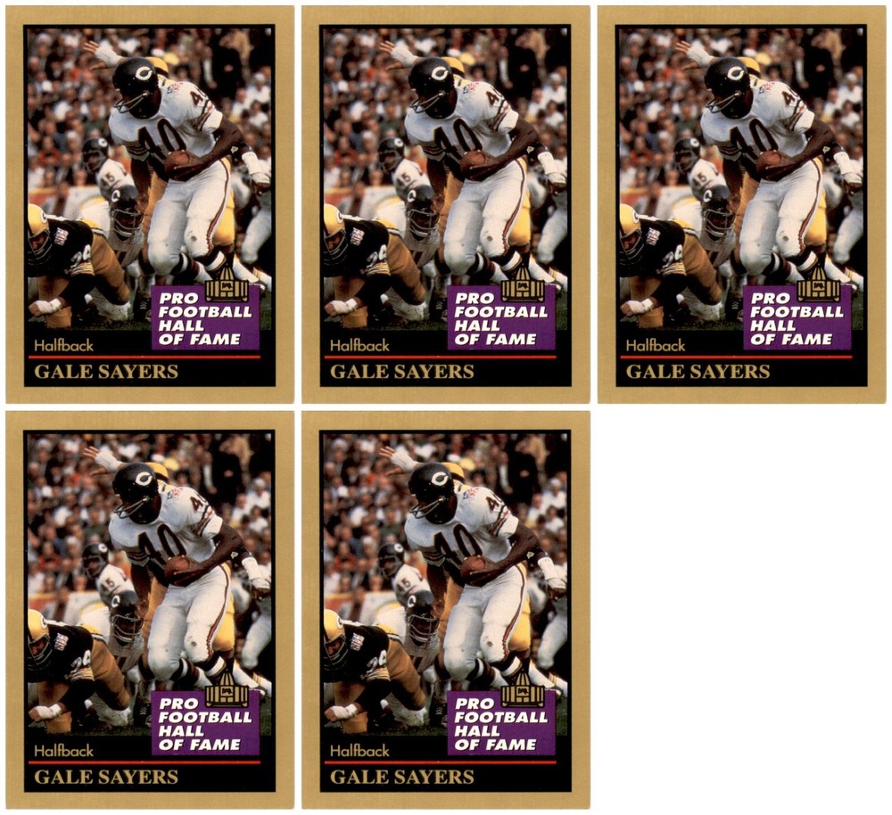 (5) 1991 ENOR Pro Football HOF #125 Gale Sayers Chicago Bears Card Lot
